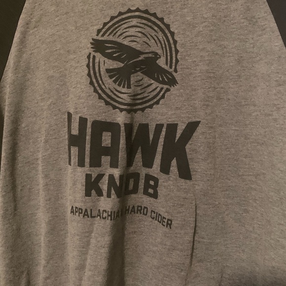 Hawk Knob Appalachian Hard Cider Logo 3/4 Sleeve Top Size M Like New - Picture 4 of 8